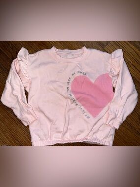Toddlers Light Pink Heart Sweatshirt